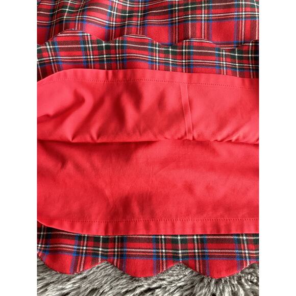 Talbots size 12 tartan scalloped plaid skirt holiday Christmas red wool blend - Picture 8 of 10